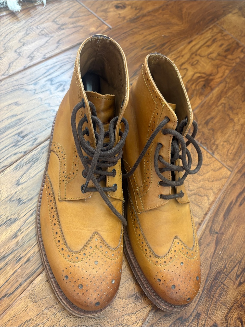 Grenson Tan Leather Wingtip Brogues